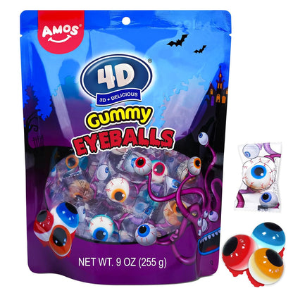 Amos Halloween Body Part Gummies – Hygienic Single-Serve Candy for Children's Birthday Parties, Classroom Goody Bags & Doorstep Treats