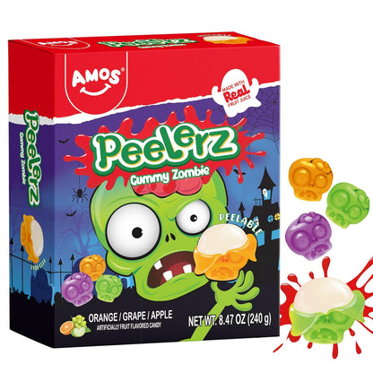 Amos Halloween Body Part Gummies – Hygienic Single-Serve Candy for Children's Birthday Parties, Classroom Goody Bags & Doorstep Treats