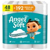 Angel Soft Toilet Paper 48 Mega Rolls, Neutral Bulk Toilet Tissue for Clean Uncluttered Bathrooms