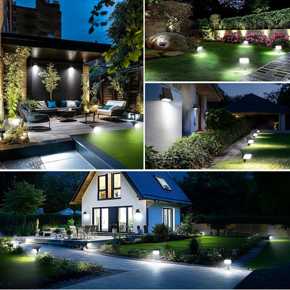 Aogek Solar Spot Lights for Safer Nighttime Navigation — Adjustable Aim, Long Stakes and Sturdy ABS Housing, 4 Pack