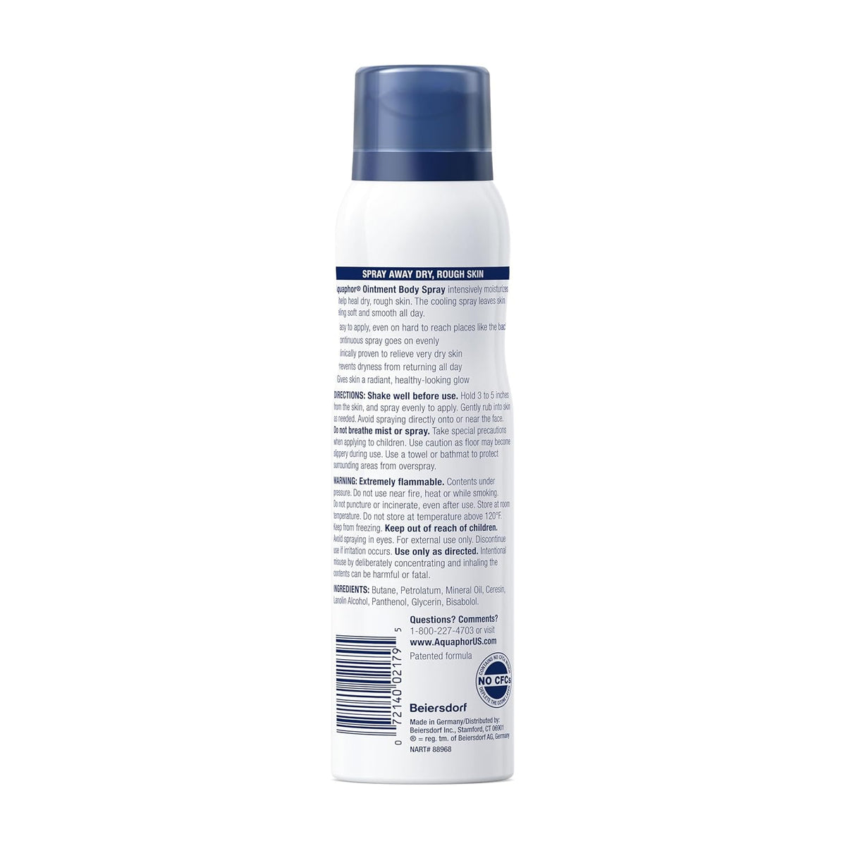 Aquaphor Ointment Body Spray – Preservative-Free Dry Skin Relief for Nursing Care and Elderly Care