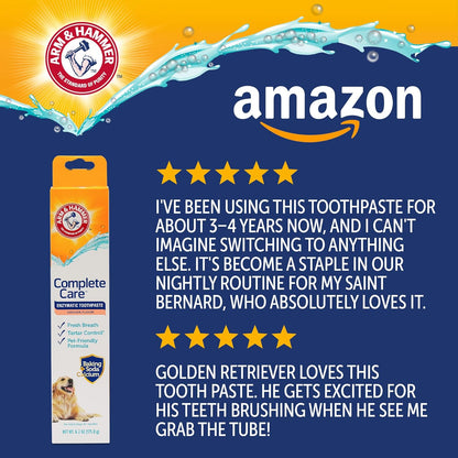 Arm & Hammer Complete Care Enzymatic Dog Toothpaste – Cost-Efficient Enamel Care for Multi-Dog Routines, 6.2 Oz Value