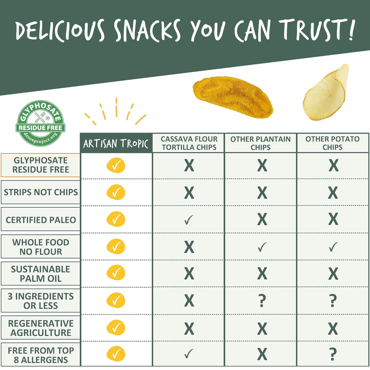 ARTISAN TROPIC Plantain Strips - Nutrient-Dense Crunch Snack for Desk-Side Wellness Breaks