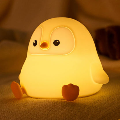 ATSUI Penguin Night Light Gift – Cute Housewarming and Valentine's Present for Her, Dimmable Silicone Bedside Lamp