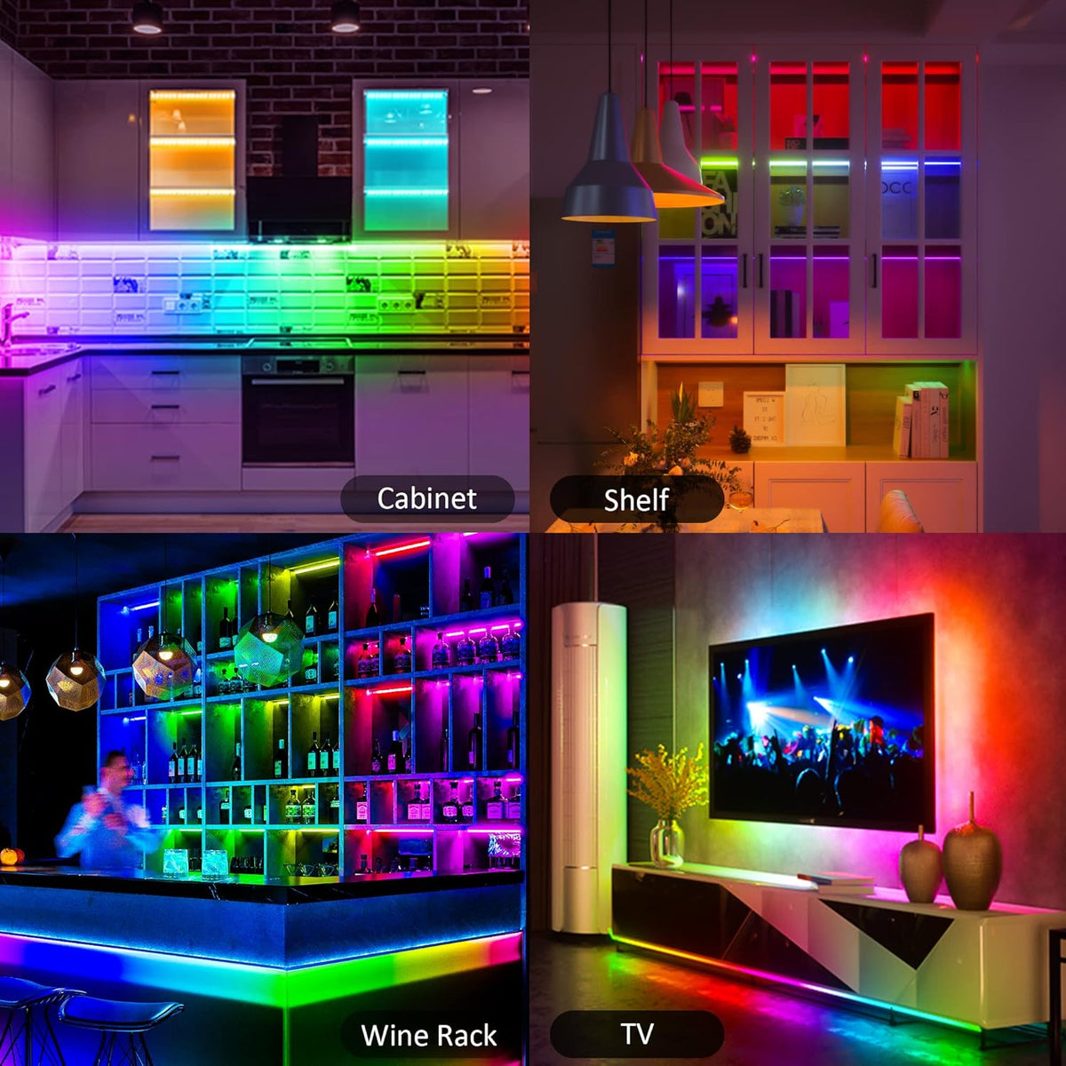 Aulanto RGB Under Cabinet Lights for Workbench, Bright Plug-In Lighting for Craft and Study Sessions