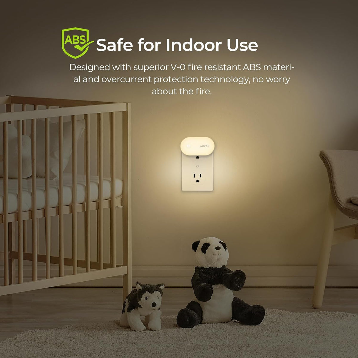 AUVON Plug in Night Light 4 Pack – Cool White Motion Activated LED for Children's Room, Stairs and Late Night Bathroom Trips