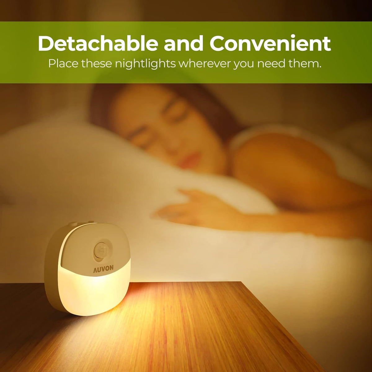 AUVON Rechargeable Stick-On Night Light Set – Affordable Holiday Gift for Parents and Friends