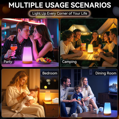 Auxmir Color Changing Bedside Lamp – Romantic Valentine's Day Gift for Her with 256 Light Combinations and Touch Control