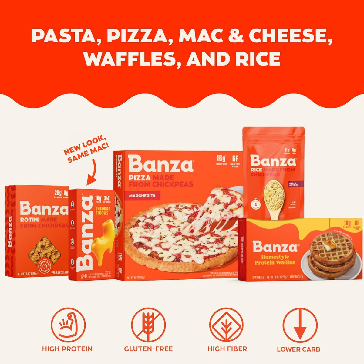 Banza Gluten-Free Pasta 6-Box Bulk Pack – Fast-Cooking Plant-Based Pasta for Efficient Home Kitchen Prep