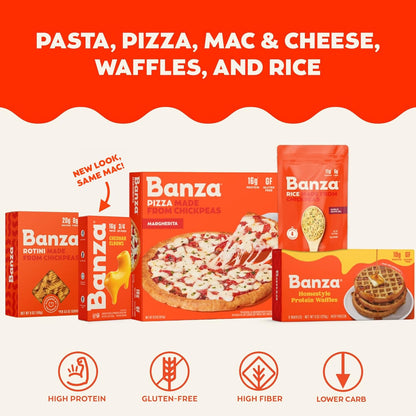 Banza Gluten-Free Pasta 6-Box Bulk Pack – Fast-Cooking Plant-Based Pasta for Efficient Home Kitchen Prep