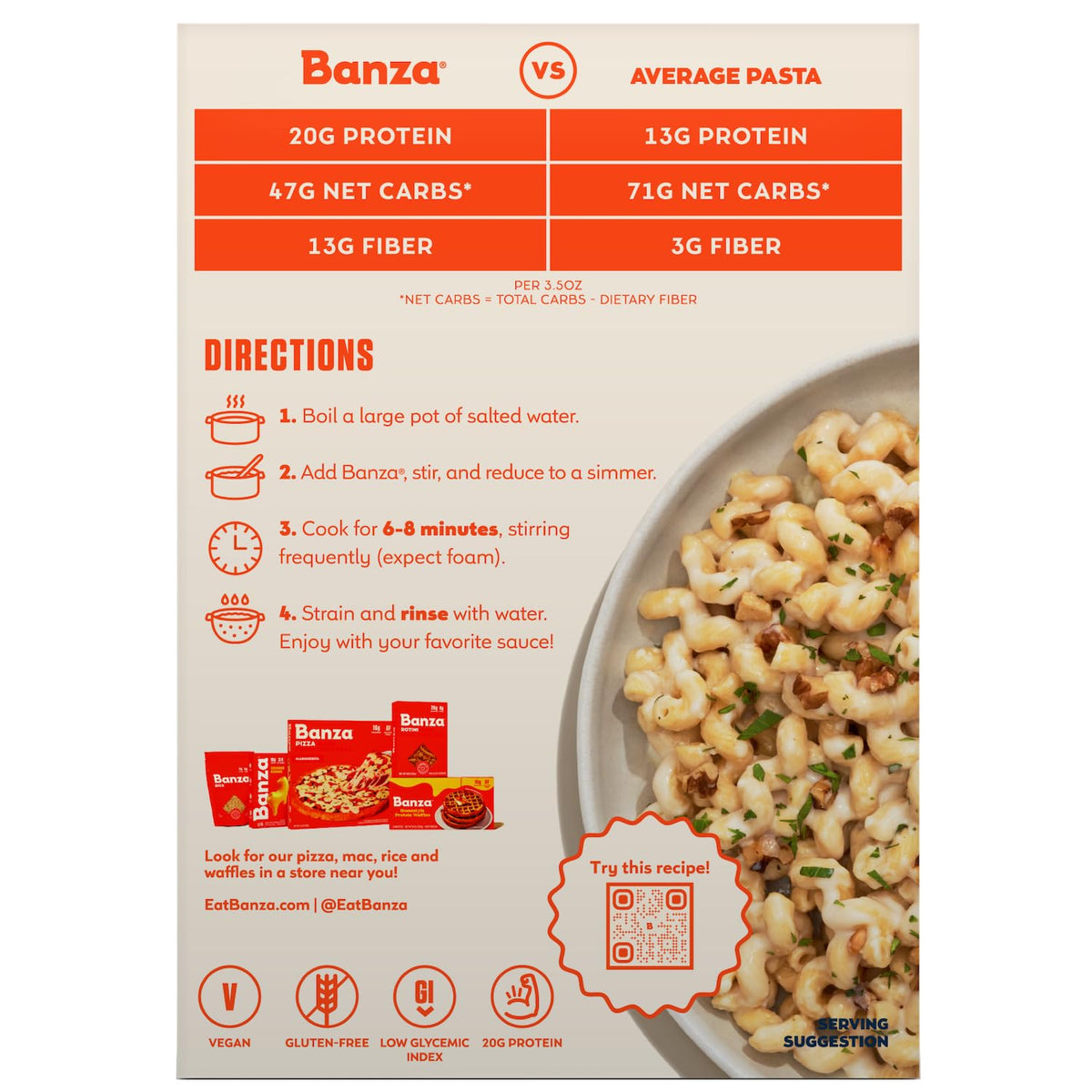 Banza Protein Spaghetti - Lower-Carb Chickpea Pasta for Macro Tracking and Balanced Weeknight Dinners