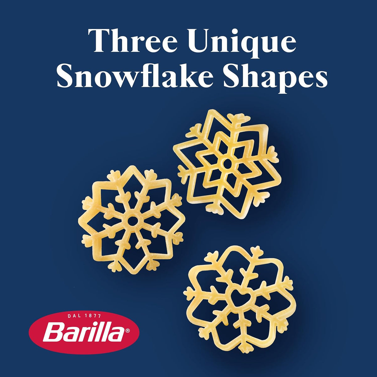 Barilla Holiday Snowflake Pasta, 12 Ounce – Ready-to-Give Hostess Gift with Built-In Festive Tag for Christmas Party Drop-By