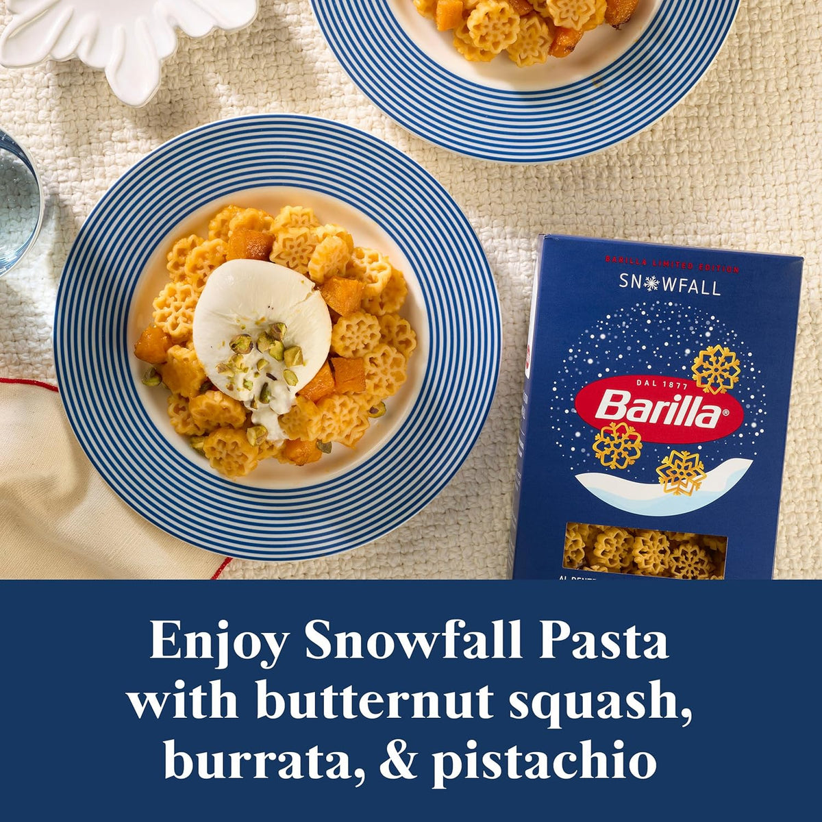 Barilla Holiday Snowflake Pasta, 12 Ounce – Ready-to-Give Hostess Gift with Built-In Festive Tag for Christmas Party Drop-By