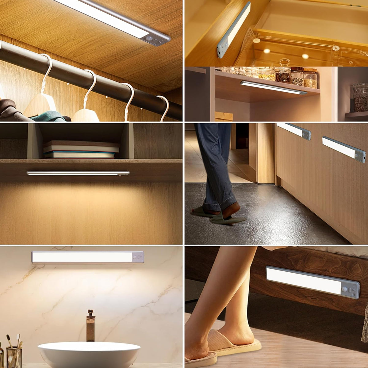 BLS 14.8in Motion Sensor Bar – Effortless Minimalist Kitchen Task Light, Tool Free Adhesive Magnetic Install