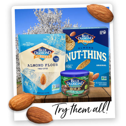 Blue Diamond Almonds BOLD Wasabi & Soy Flavored Snack Nuts, 6 oz Resealable Can for Hiking Trails, Picnic Baskets and Park Days