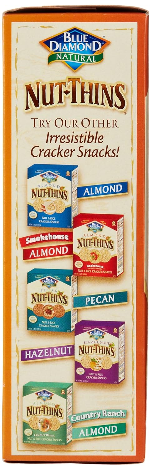 Blue Diamond Almonds Nut Thins Cheddar Cheese – Multi-Pack Snack Cracker for Healthy Care Package Gifting