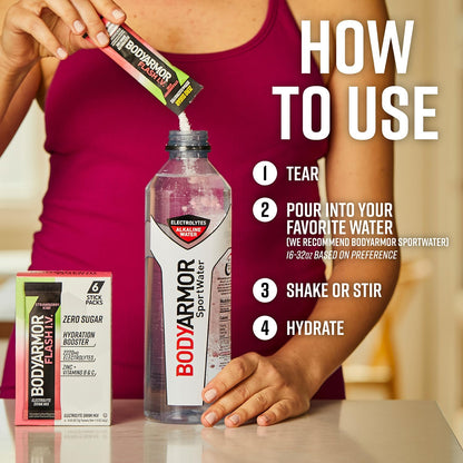 BODYARMOR Flash IV Electrolyte Packets – Restorative Hydration Ritual for Clean-Label Wellness Routines, 2200mg Electrolytes