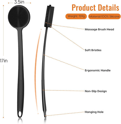 [Brand Name] 17in Body Brush – Hygienic Silicone Back Scrubber for Sensitive Skin and Worry-Free Use