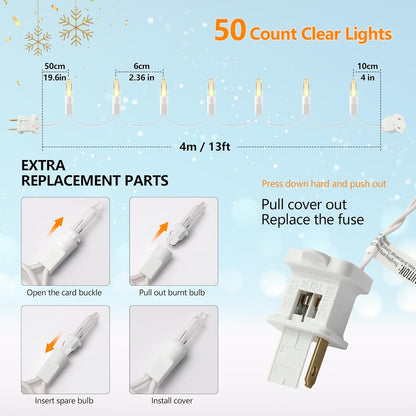 Brightown White Wire Mini Strand Lights 13ft – Gentle Warm Glow for Bedroom Sanctuary, Yoga Space & Stress-Relief Evening Practice