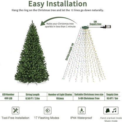 BrizLabs APP Controlled Tree Lights – Warm Holiday Ambiance for the Living Room with Music Reactive Modes