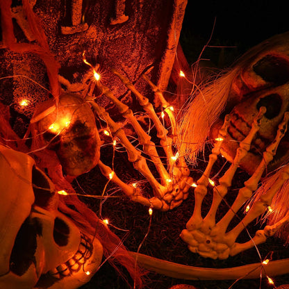 BrizLabs Halloween LED Lights – Camping and Backyard Decor, Battery Powered 60 LED Twinkle String for Garden Arch