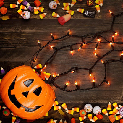 Brizled Candy Corn Lights – Family-Friendly Halloween Party Room Decor, No Flame No Wax Drip Design