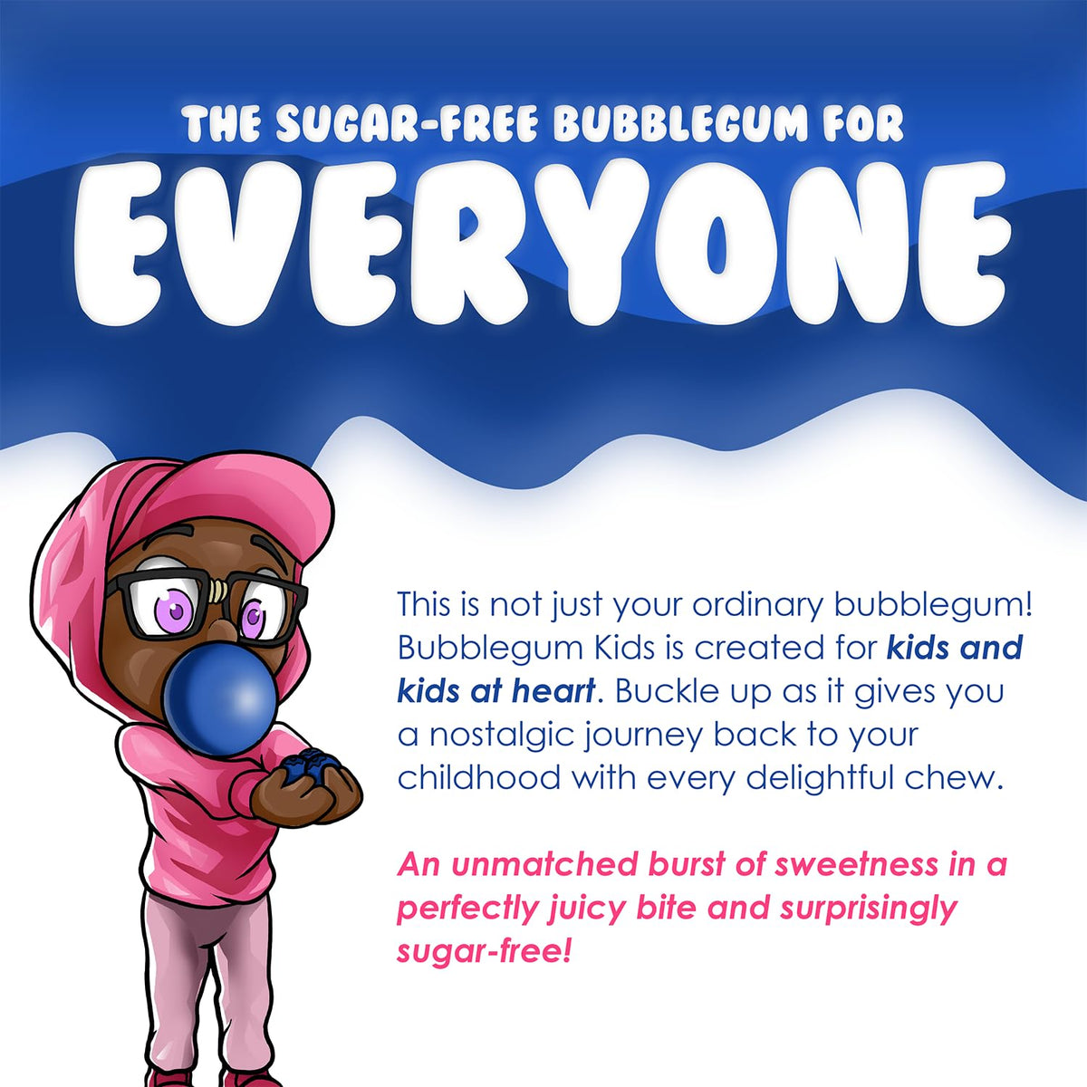 Bubblegum Kids Sugar Free Gum – Kid-Safe Bubble Gum Variety for Classrooms, Car Rides, and Family Trips