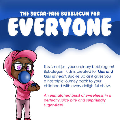 Bubblegum Kids Sugar Free Gum – Kid-Safe Bubble Gum Variety for Classrooms, Car Rides, and Family Trips