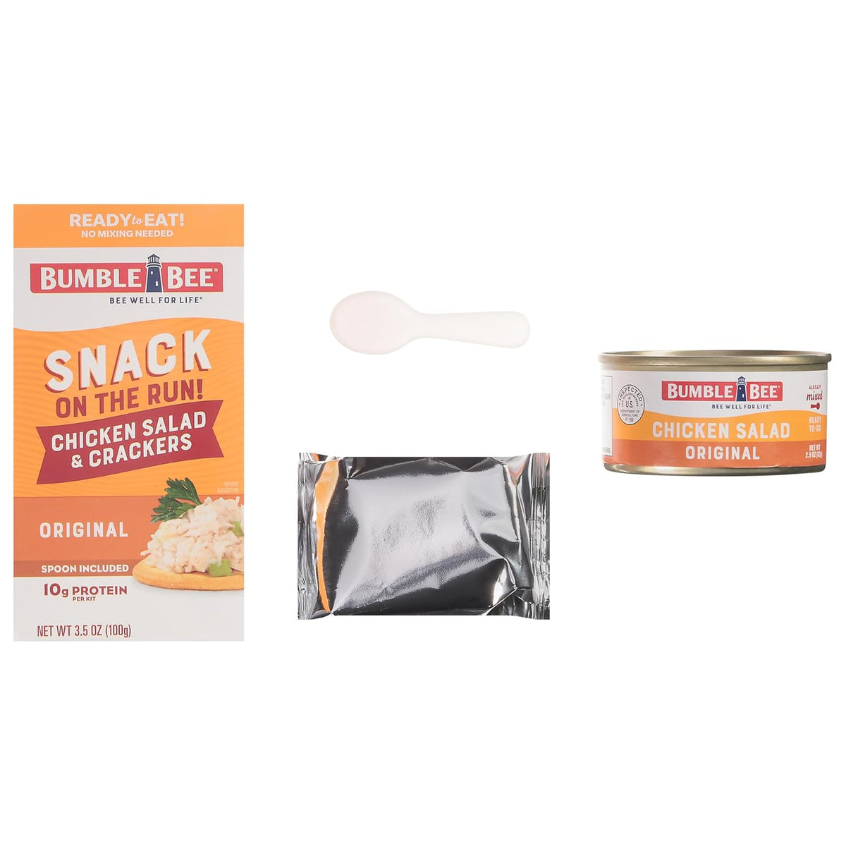 Bumble Bee Snack on the Run Chicken Salad Kit – Non-Perishable Protein for RV Storage and Campside Lunches, Multi-Pack Available