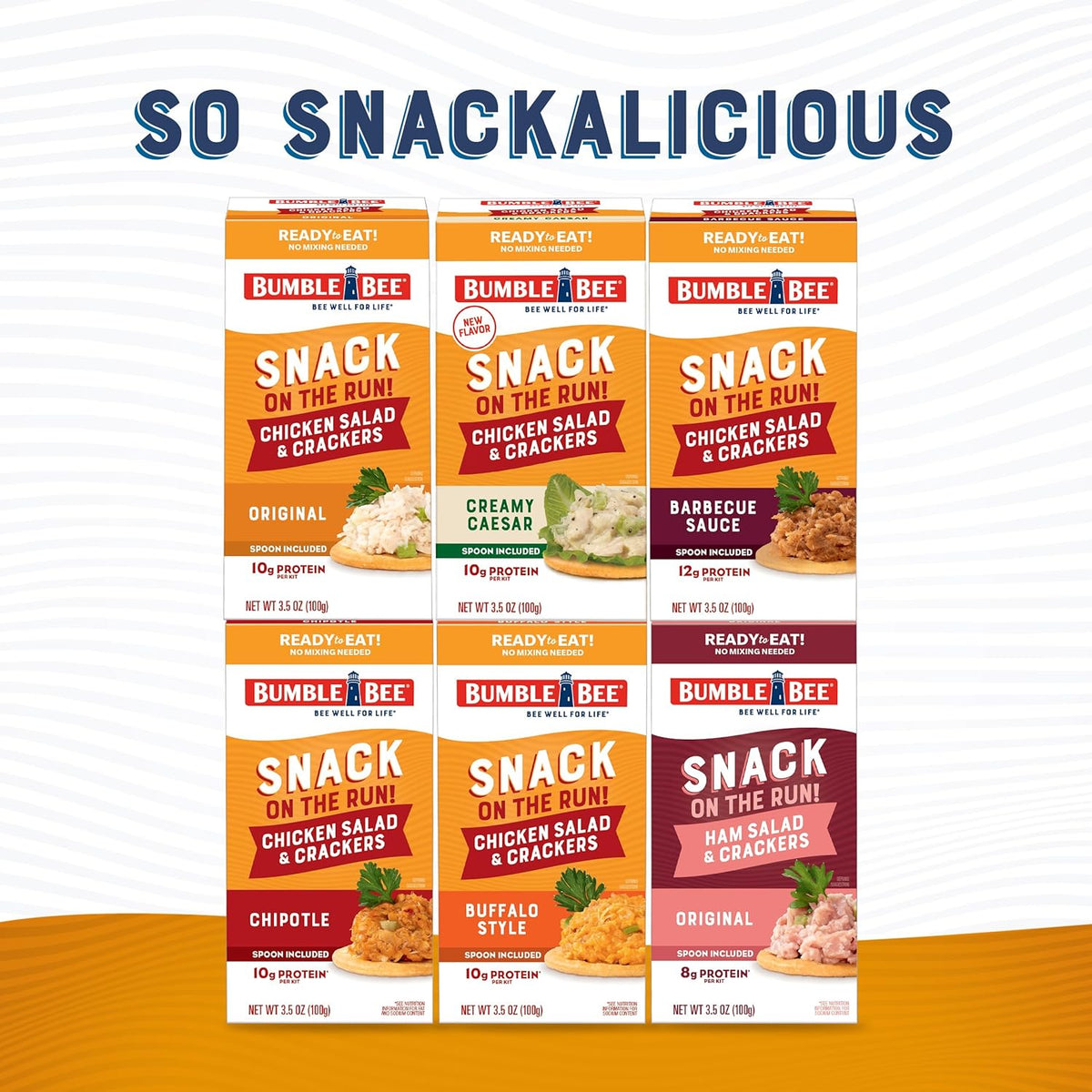 Bumble Bee Snack on the Run Chicken Salad Kit – Non-Perishable Protein for RV Storage and Campside Lunches, Multi-Pack Available