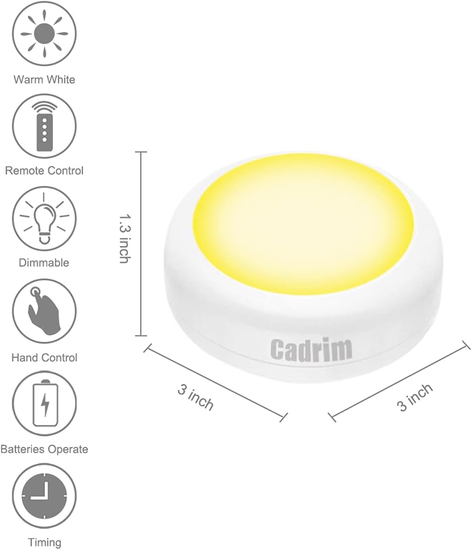 Cadrim Color Changing Puck Lights - Practical Birthday Gift for Mom, Dad, and the Person Who Has Everything