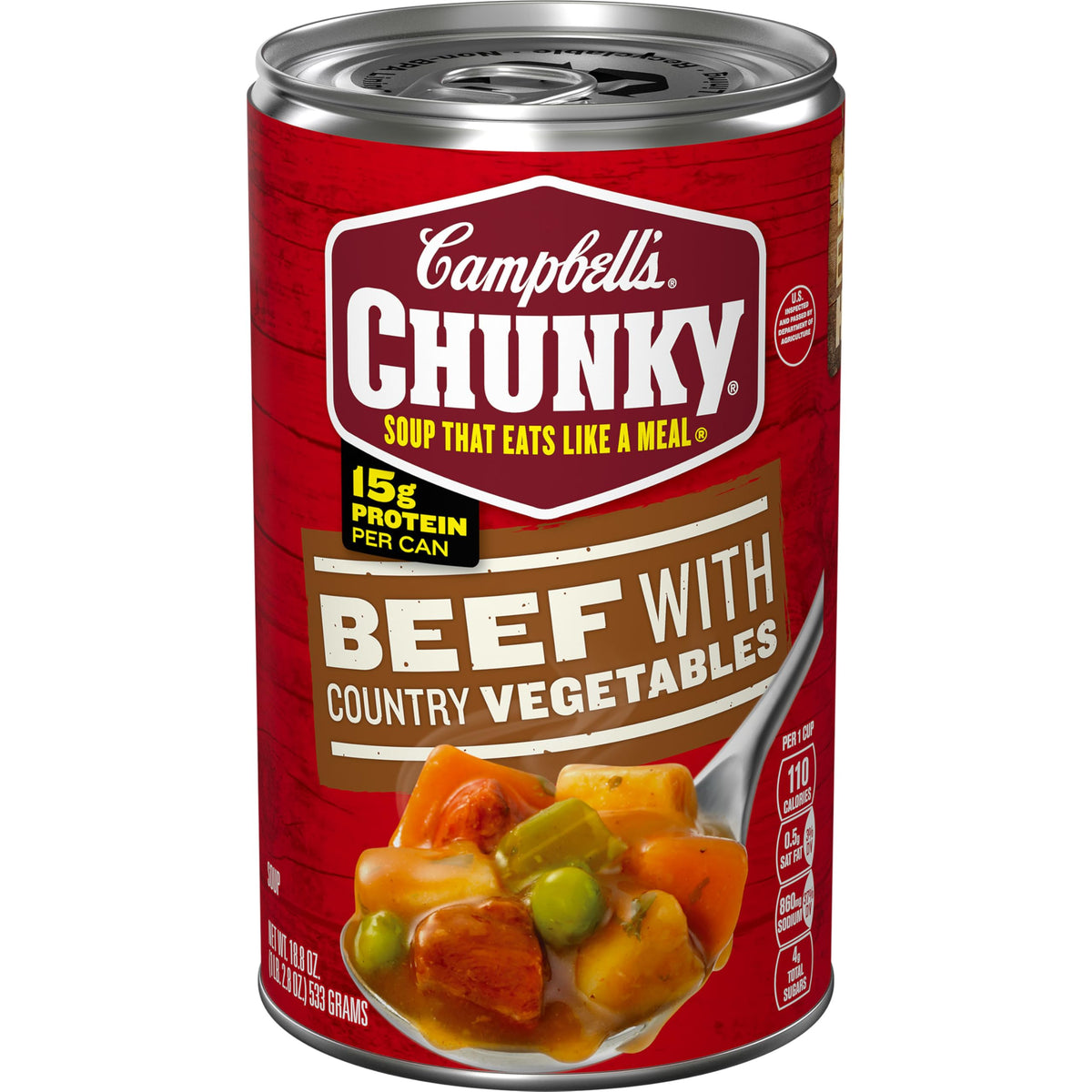 Campbell's Beef Country Vegetable Soup – Shelf-Stable Backpacking Meal for the Trail, 18.8 Oz