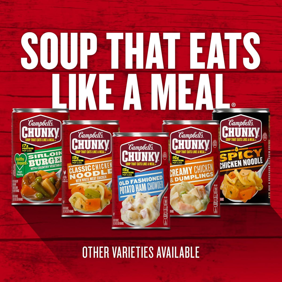 Campbell's Chunky Soup, Creamy Chicken and Dumplings – Wholesome 12g Protein Lunch for Mindful Eating