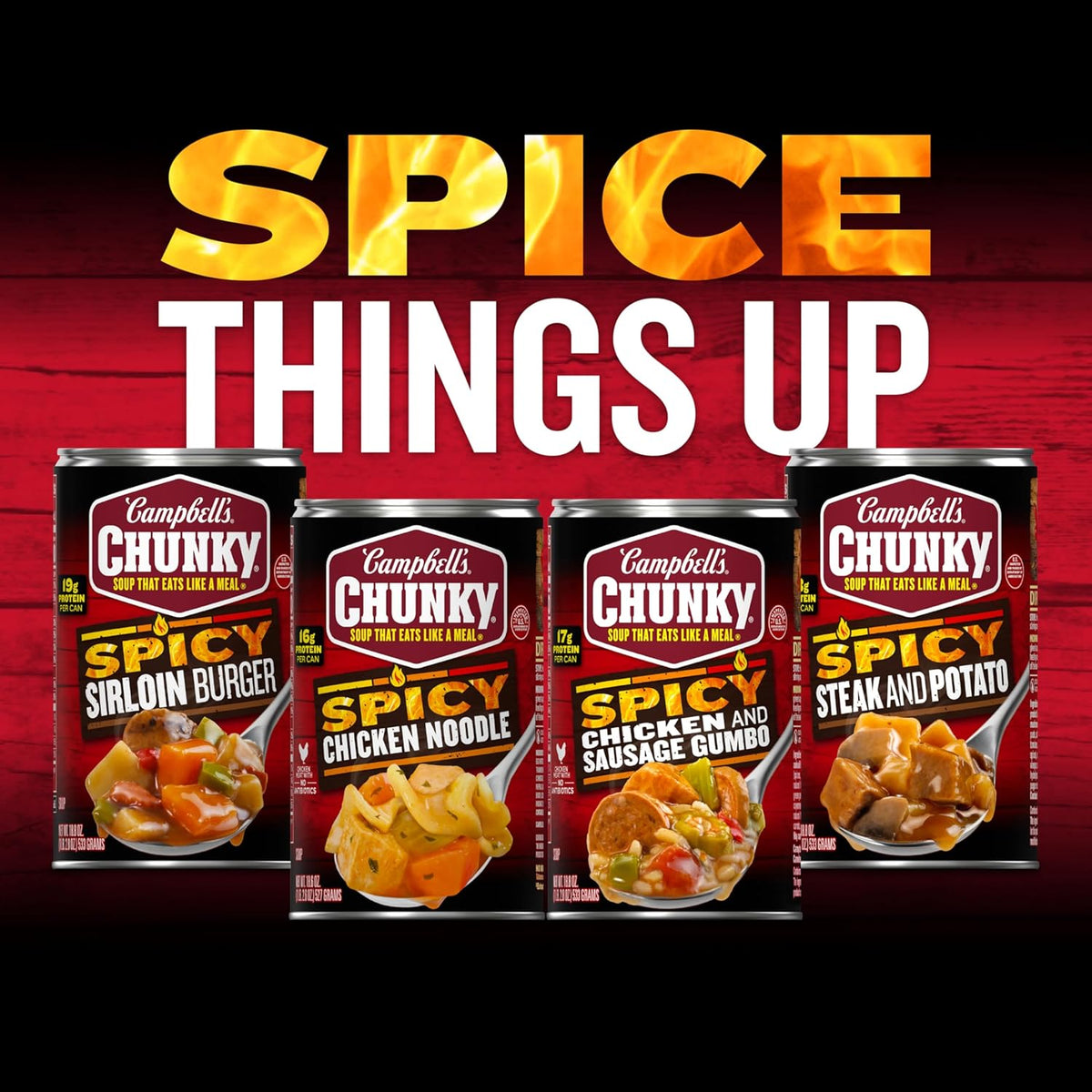 Campbell's Chunky Spicy Sausage Mac Soup, 18.8 oz Can – Hearty Backyard BBQ Side for Grilling Out and Open-Air Dining