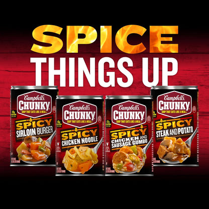 Campbell's Chunky Spicy Sausage Mac Soup, 18.8 oz Can – Hearty Backyard BBQ Side for Grilling Out and Open-Air Dining