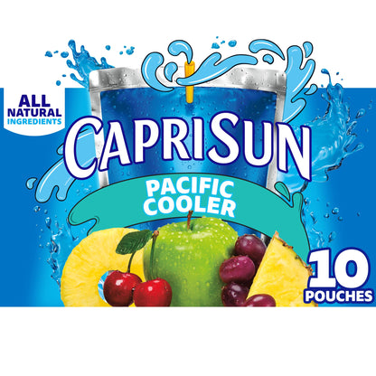 Capri Sun Pacific Cooler 6 oz Juice Pouches, 30 Pack Stock-Up Box, Ready-to-Drink Beverage for Efficient Lunchbox Packing and Practice Pickup