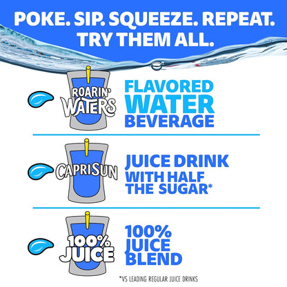 Capri Sun Roarin' Waters Tropical Punch – Lunchbox-Safe Drink Pouches for Picky Eaters, 40 ct