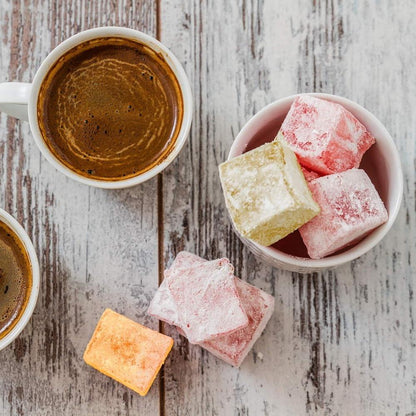 Cerez Pazari Rose Orange Lemon Lokum – Dietary-Restricted Self-Care Snack, Pareve Vegan Candy for Quiet Home Tea Time