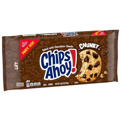CHIPS AHOY! Chunky Chocolate Chip Cookies Party Size – One-Treat Pantry Solution for Less Clutter, 24.75 oz Resealable