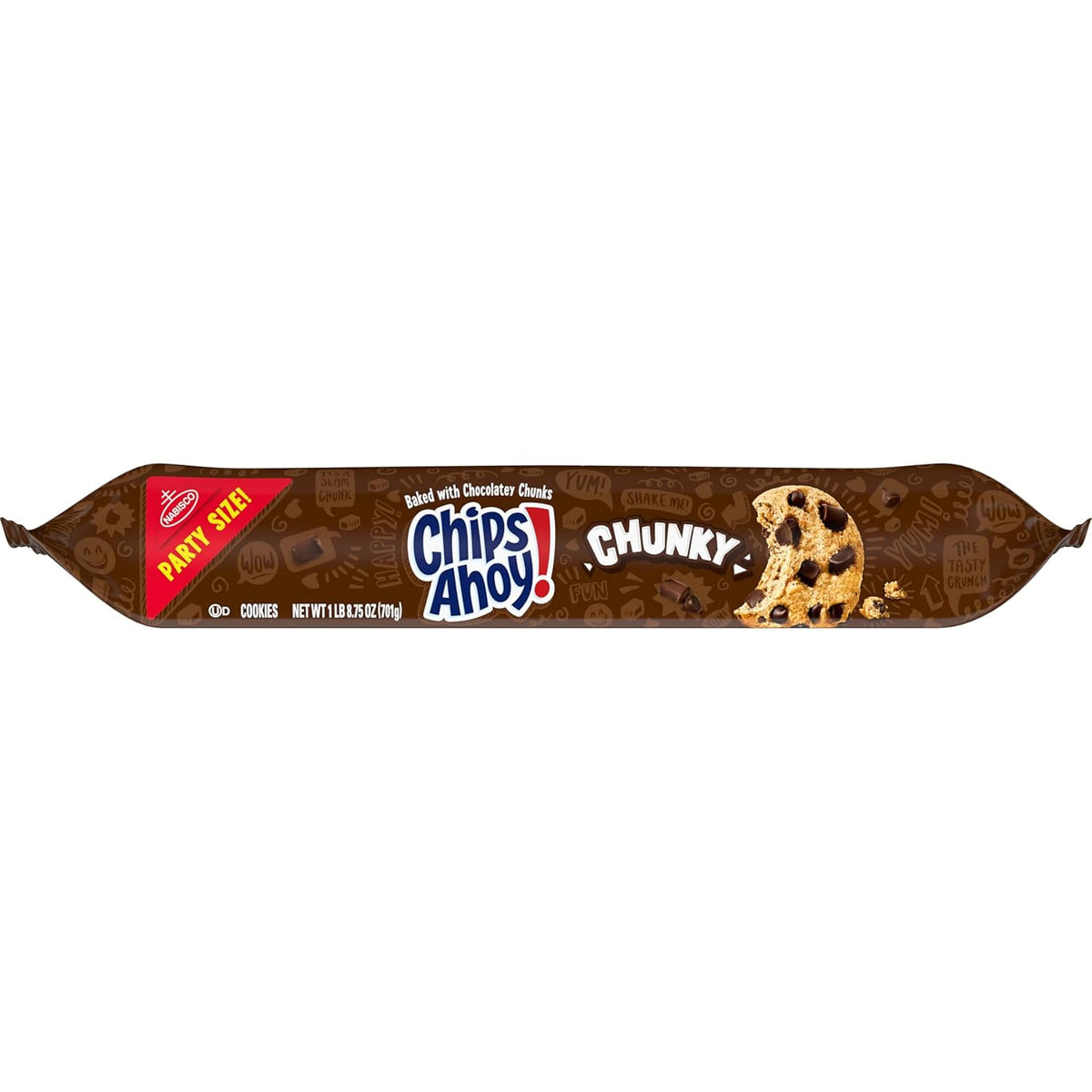 CHIPS AHOY! Chunky Chocolate Chip Cookies Party Size – One-Treat Pantry Solution for Less Clutter, 24.75 oz Resealable