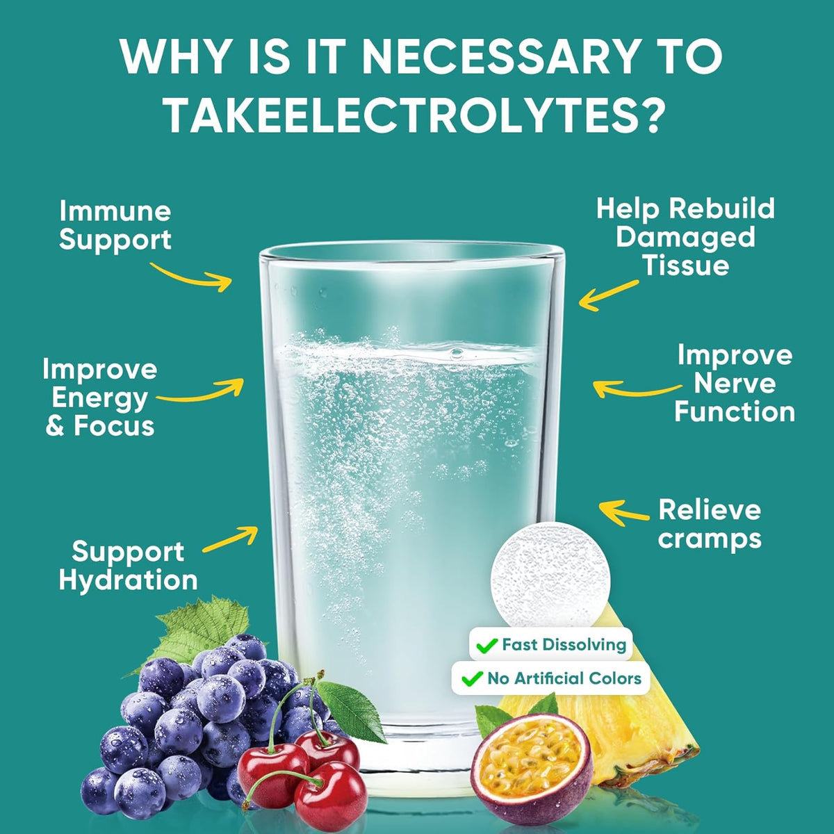 clear, color-free formula that blends into water without staining or altering beverage appearance