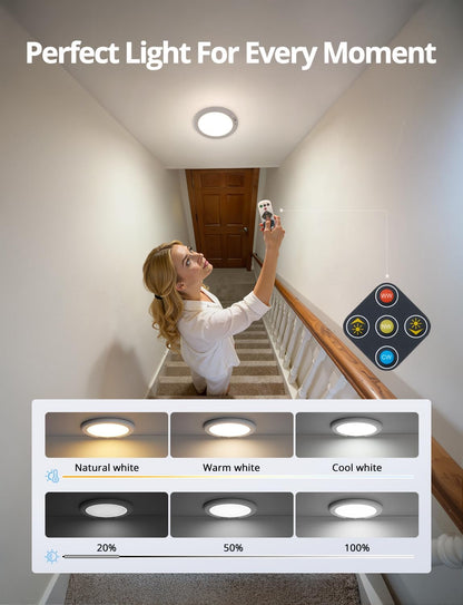 Combuh Wireless Motion Ceiling Light – Detachable Minimalist Design That Charges Off the Wall, No Cables or Hardware Visible