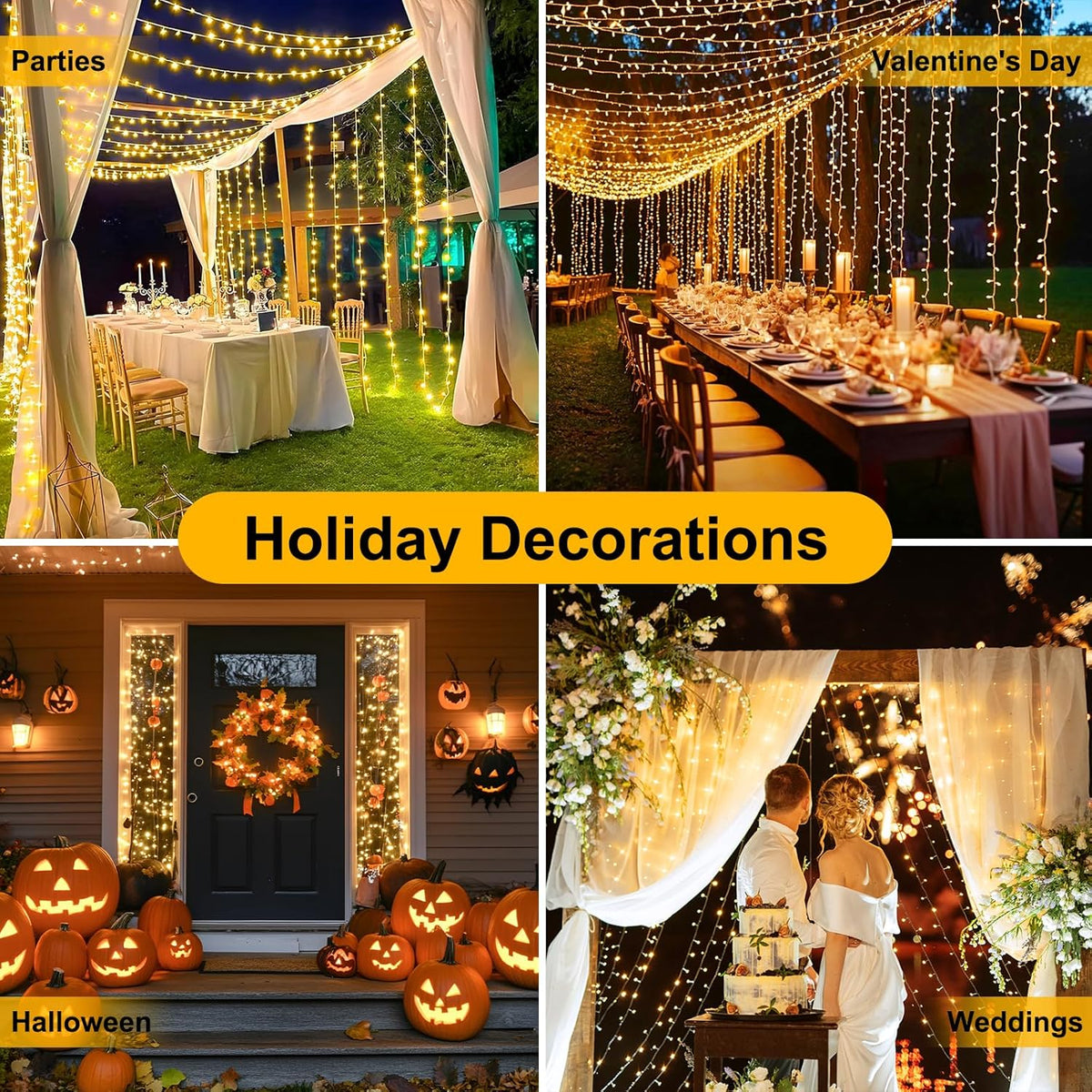 CozyAura Waterproof String Lights – Patio and Garden Party Decor, 33ft Connectable Outdoor LED