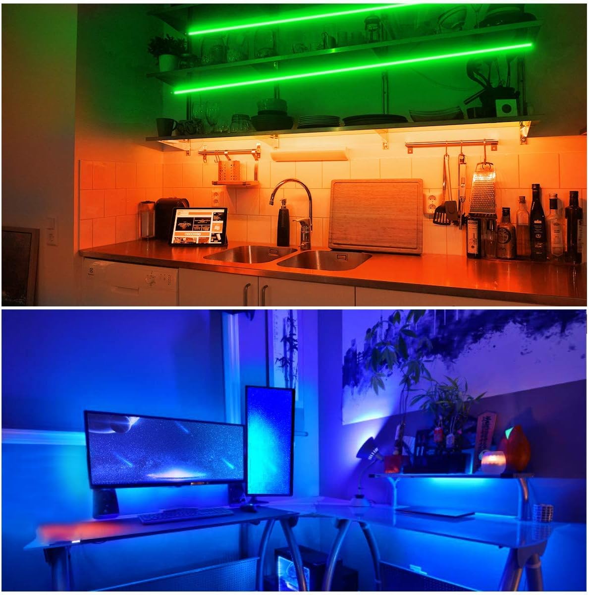 DAYBETTER LED Strip Lights 32.8ft – Ambient Home Decor with 44 Key Remote for Stylish Living Room Makeover