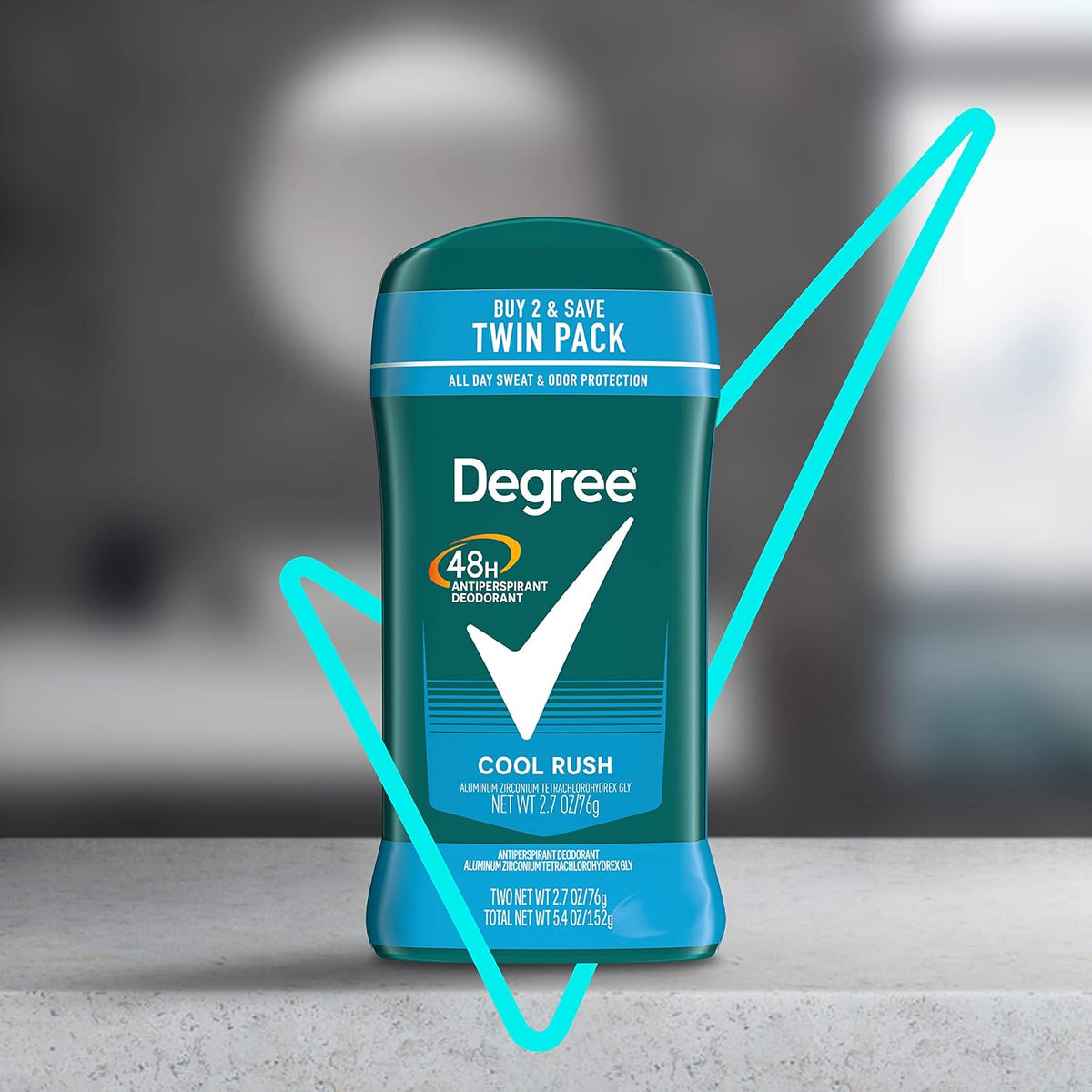 Degree Men Cool Rush Mindful Antiperspirant Deodorant 2-Pack 2.7 oz for Daily Hygiene Rituals and Underarm Skin Comfort | 48-Hour Dryness