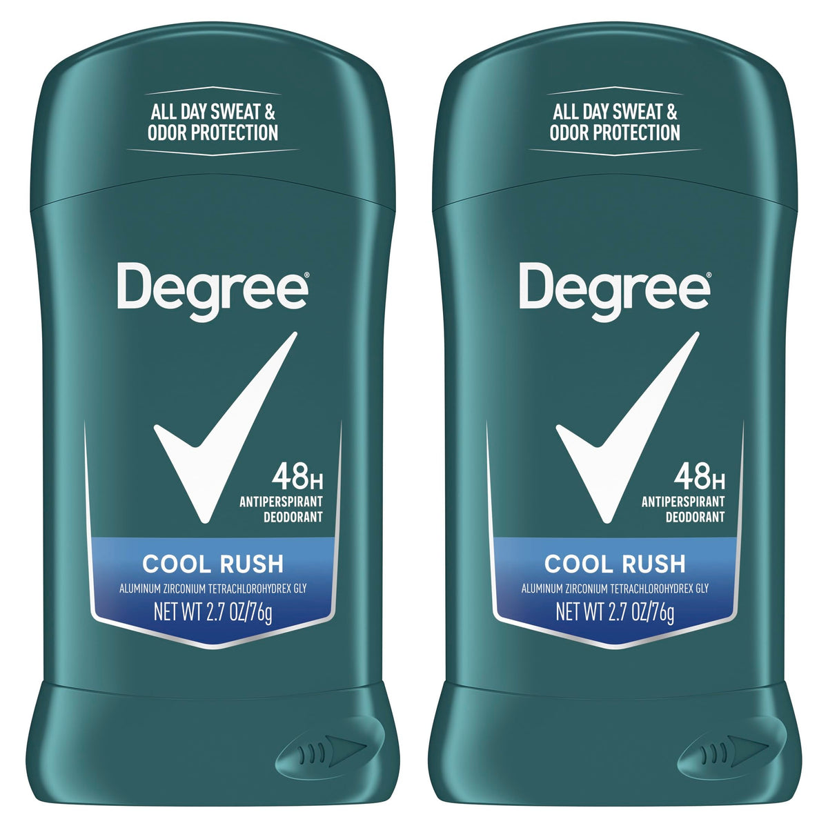 Degree Men Original Antiperspirant Deodorant Cool Rush Twin Pack 48-Hour Sweat &amp;amp; Odor Protection Antiperspirant For Men 2.7 oz
