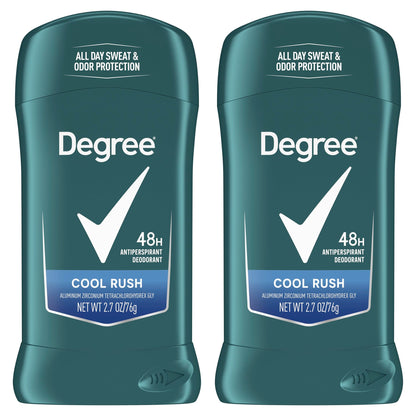 Degree Men Original Antiperspirant Deodorant Cool Rush Twin Pack 48-Hour Sweat &amp;amp; Odor Protection Antiperspirant For Men 2.7 oz