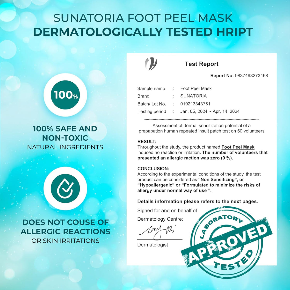 dermatologically tested orange-scented formula clinically validated for safety