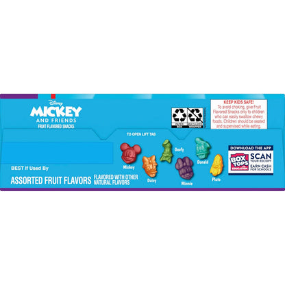 Disney Mickey and Friends Shaped Fruit Snacks, 22 Ct On the Go Treat for Day Trips and Theme Park Outings