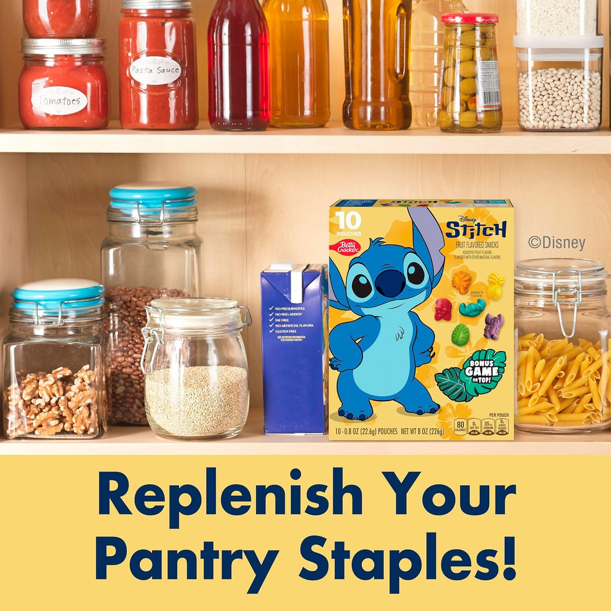 Disney Stitch Fruit Flavored Snacks – Better for You Gummy Swap for Whole Family Self Care Routines